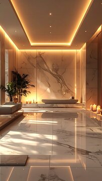 Modern luxurious spa interior design.