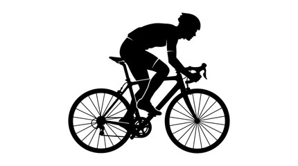 Fototapeta premium Cyclist Silhouette: Dynamic Bicycle Race Action, Sport Vector