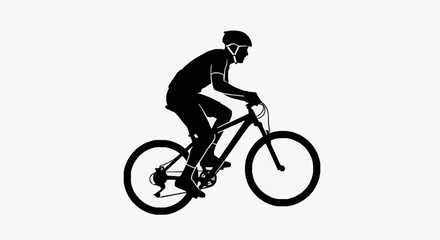 Fototapeta premium Athlete Cycling in Motion Silhouette.