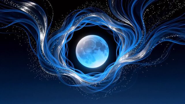 Blue glowing sphere with flowing energy
