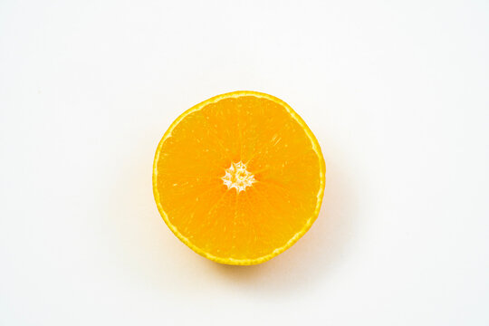 Fresh oranges on a white background