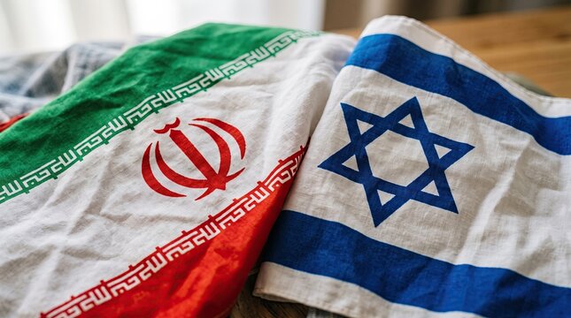 Iran and israel flags tensions rise amidst us iran war and dedollarization efforts