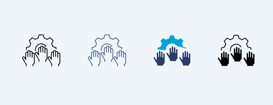 Participation Multiple Icon Set Illustration Vector