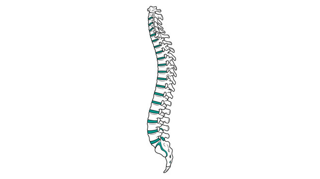 Human Spine Anatomy Illustration - Vertebrae and Discs