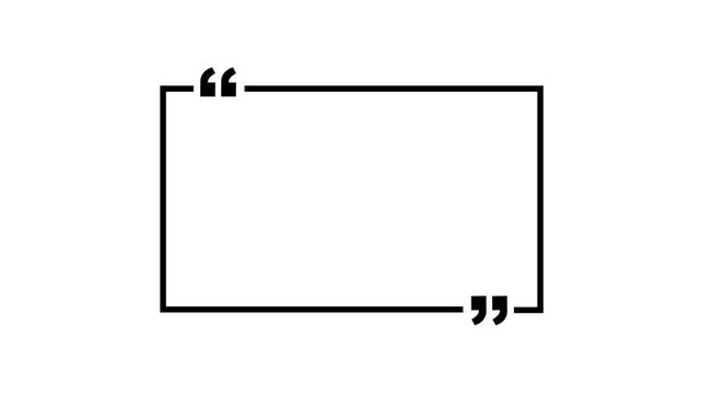 Animated square quote frame on a white background for text and quotations.