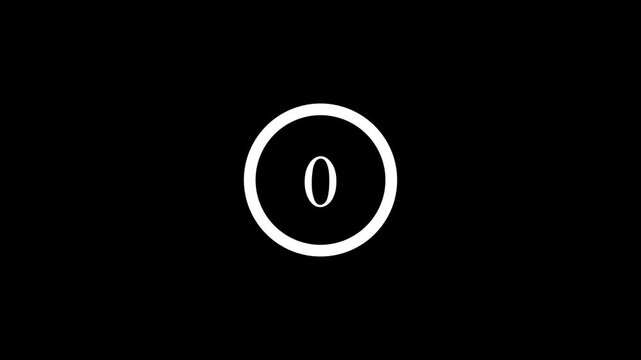 3-second countdown timer animation. Countdown from 3 to 1 with a transparent background.