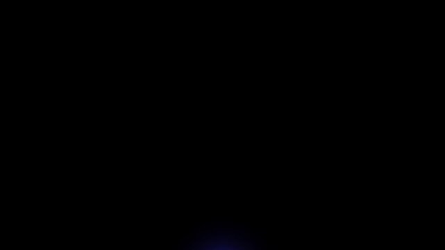 Glowing neon blue arrow and pink rectangle animation on monitor screen