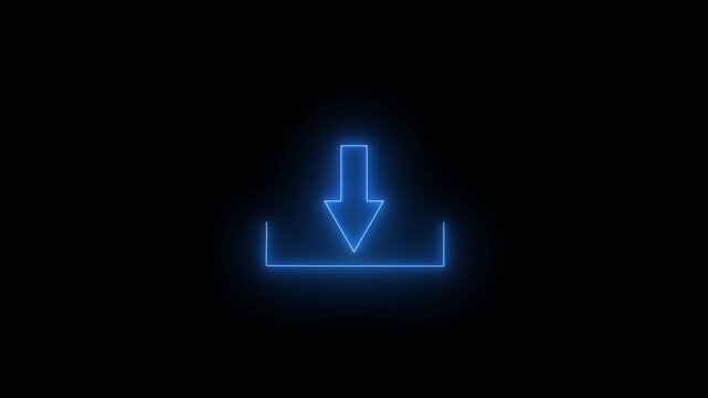 Glowing neon arrow and bracket interface animation changing colors on screen