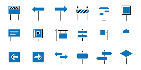 Signpost and Road Sign Icons – Wayfinding, Traffic and Information Symbols, EPS 10 © Aquavisionweath6