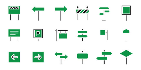 Signpost and Road Sign Icons – Wayfinding, Traffic and Information Symbols, EPS 10 © Aquavisionweath6