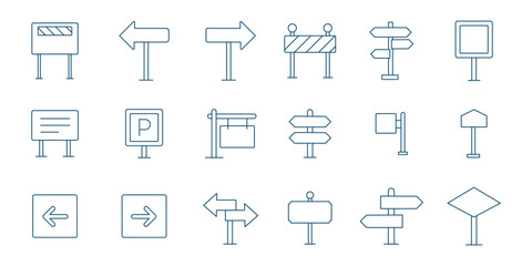 Direction and Signpost Icon Set – Navigation, Guidance and Road Sign Symbols, EPS 10 © Aquavisionweath6