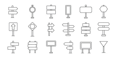 Direction and Signpost Icon Set – Navigation, Guidance and Road Sign Symbols, EPS 10 © Aquavisionweath6
