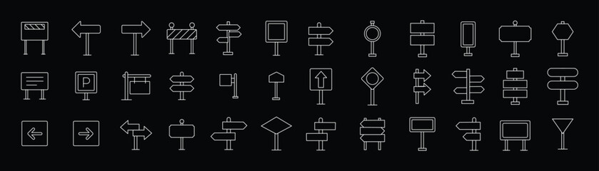 Road Sign and Direction Icon Set – Wayfinding and Navigation Signboard Collection, EPS 10 © Aquavisionweath6
