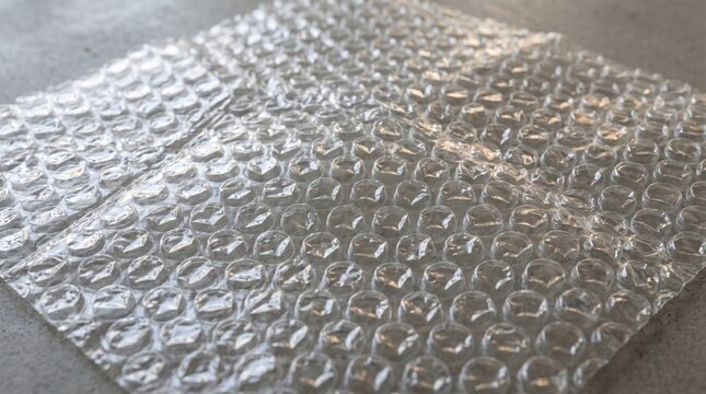 Macro texture of blue bubble wrap material used for packaging and fragile item protection.