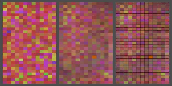 Abstract colorful pixel grid mosaic texture background with geometric square pattern