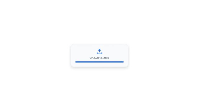Uploading progress bar animation showing blue status line with percentage completion for digital data transfer in this motion video clip