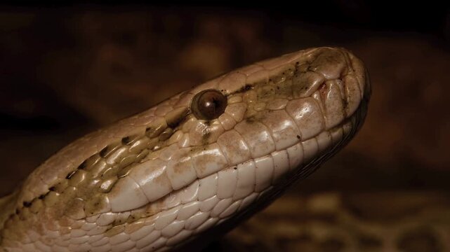 Detailed macro shot of a wild python snake face
