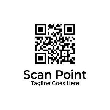Standard square QR code symbol for scan point digital access information technology utility logo design