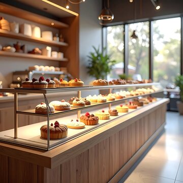 Variety of sweet pastries on display.