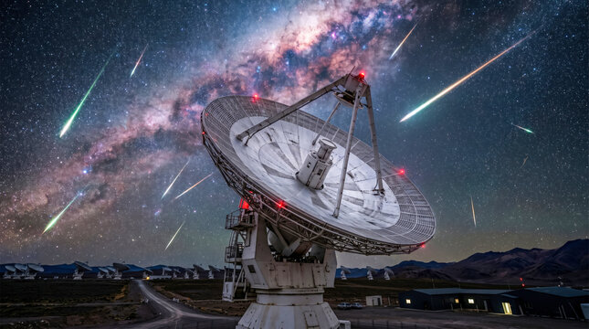 Radio Telescope Dish Reaching To Sky