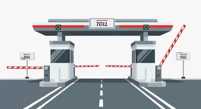 Toll Road Barrier System Blocked.