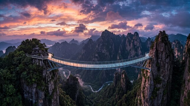 Glass Skywalk in China &mdash; Viral Vertical Drop View
