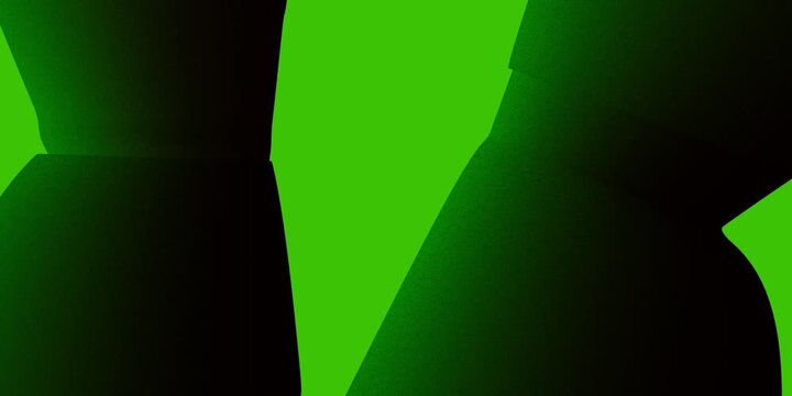 Abstract green shapes with dark shadows and texture floating in a bright vibrant modern background