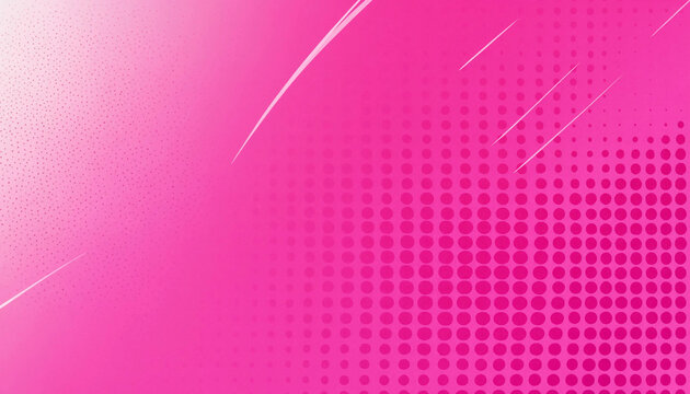 Abstract pink halftone background with diagonal gradient lines and dotted pattern. Vibrant pop-art style design, perfect for posters, banners, and digital artwork