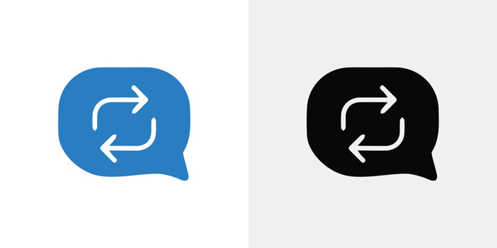 Blue and black circular arrows, recycle symbol blue circle black circle white arrow