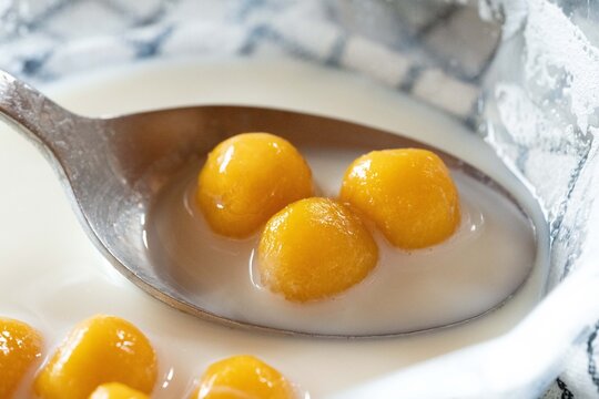 Bua loi Thai dessert in coconut milk with sugar.