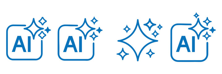 AI generate sparkles with square and stars icons.artificial intelligence and creativity Vector symbols illustration. © Hike Studio 10