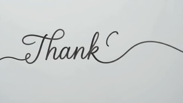 Elegant Thank You Text Animation with Flowing Script and Gradient Background