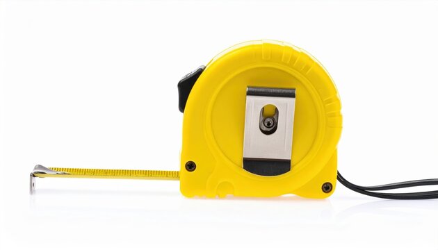 yellow tape measure isolated on white background