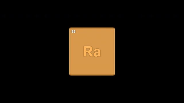 Radium Ra Periodic Table Element Tile Clean No Text Overlay Alpha Channel 4K