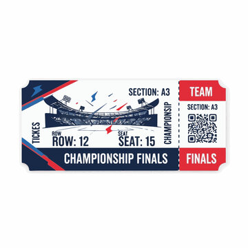 Sports Championship Finals Event Ticket Template Illustration