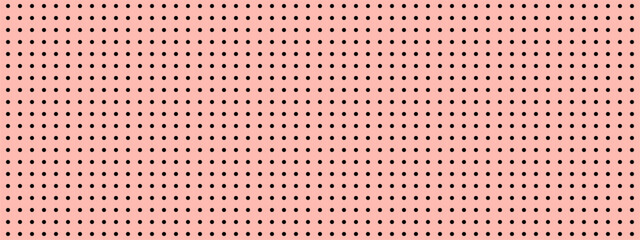 Obraz premium Flat design pastel pink pegboard background featuring a uniform grid of black dots