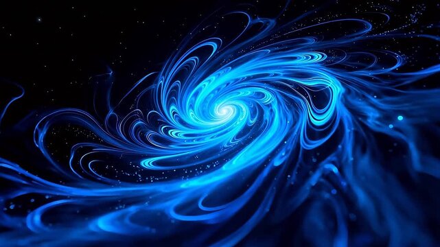 Blue swirling galaxy in space