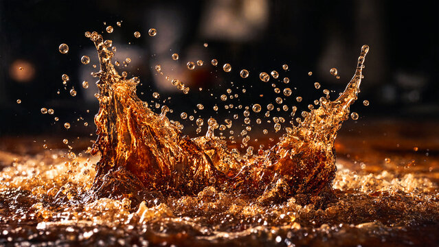 A splash of liquid hitting a surface with dramatic effect