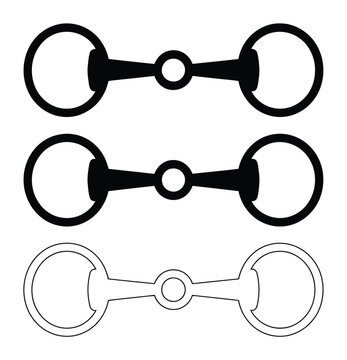 Set of three horse bit for equestrian equipment