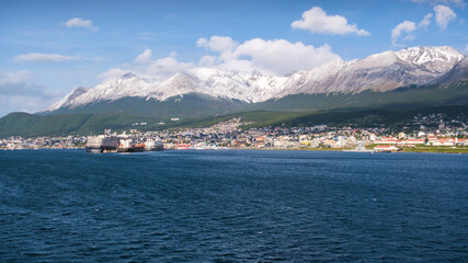 Aerial view of the port of Ushuaia, Argentina, South America © Chenxiaoyang