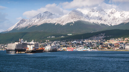 Aerial view of the port of Ushuaia, Argentina, South America © Chenxiaoyang