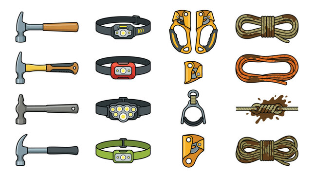 Climbing equipment and tools.