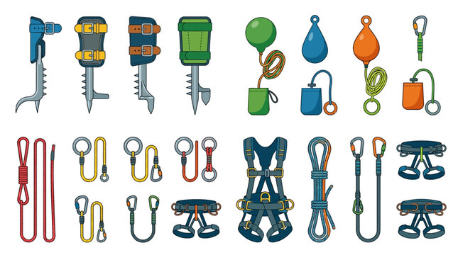 Climbing equipment and gear tools.
