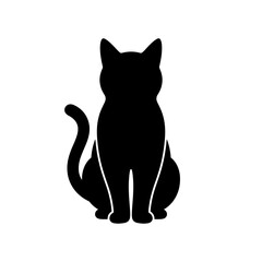 Black cat silhouette, feline icon, pet vector, animal graphic isolated on White Background © Salma Begum
