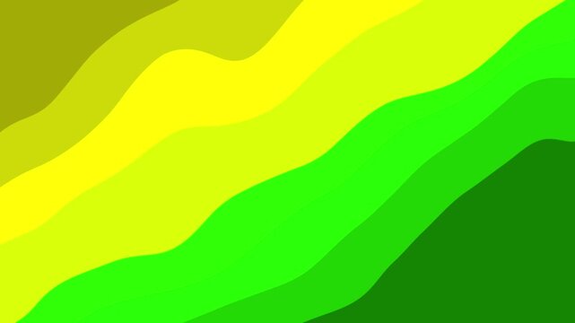 Abstract green and yellow colored wavy background. Liquid fluid motion with nature-inspired gradient layers in seamless loop animation.