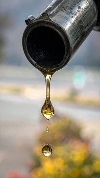 gasoline dripping from the nozzle