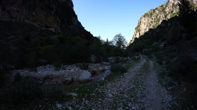 Hiking in Albania, sunny spring