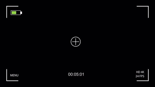 Digital camcorder recording screen overlay with timecode