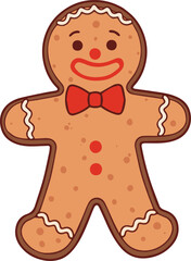 Obraz premium Gingerbread man simple cartoon illustration