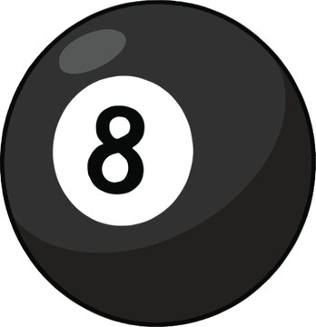 8 ball billiard cartoon illustration symbol icon